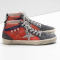 Golden Goose Mid Star Sneakers Glitter Coated Star Red Men