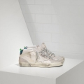 Golden Goose Mid Star Sneakers In Leather With Leather Star Men