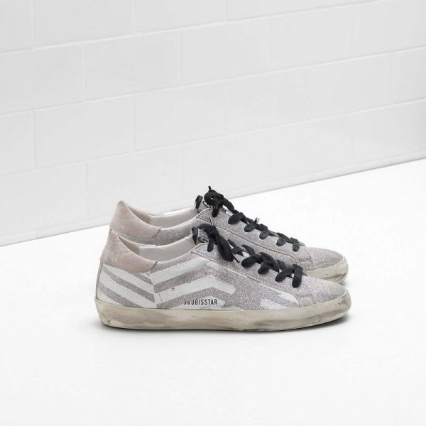 Golden Goose Super Star Sneakers Silver And White Interphase Women