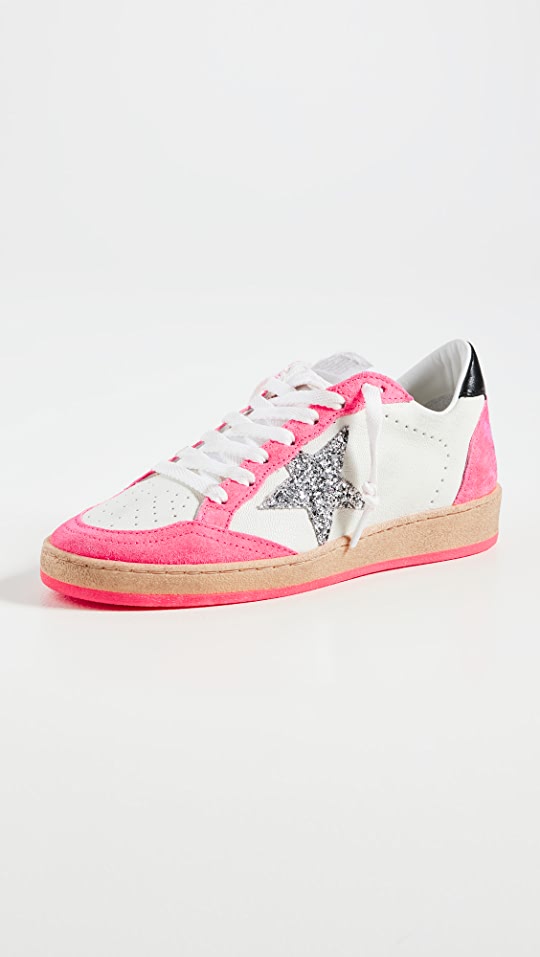 Ballstar Leather and Glitter Star Sneakers